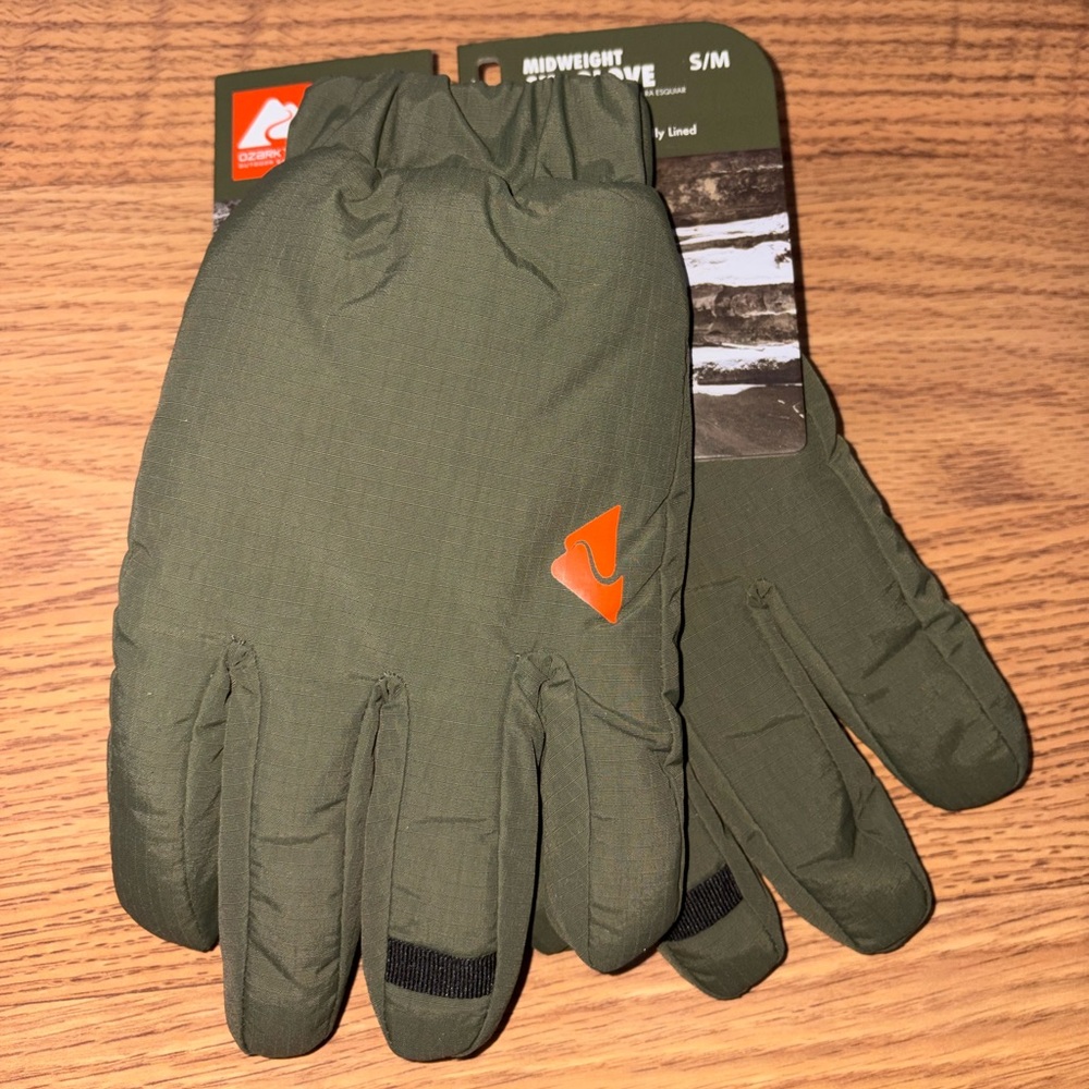 Ozark Trail Olive Midweight Ski Gloves Waterproof size S/M